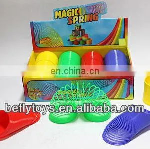 Dia 7.6cm 4 Color Mix Bright Pure Color Spring Toy Plastic Slinky thumbnail-1