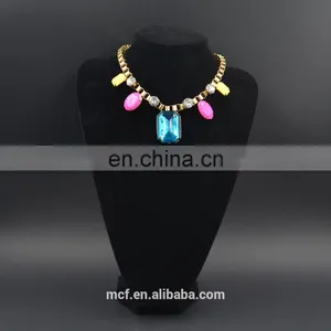 Wholesale Crystal Diamond Rhinestone Fashion Pendant Necklace MCB-0034 thumbnail-2