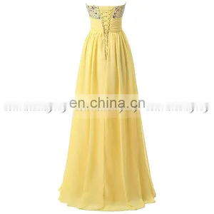 2016 Summer Newest Elegant Formal Sweetheart Sequins Pleats Chiffon Lace-up Prom Dresses thumbnail-2