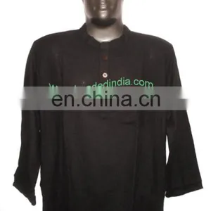 Full Sleeve Long Khadi Yoga Kurta, Size : Chest 46 x Height 34 Inches (medium, Also Available Large, Extra Large) thumbnail-5