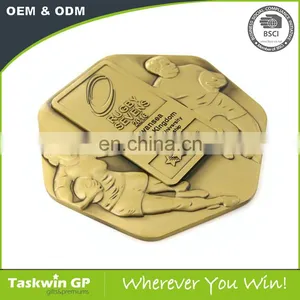 Gold Metal Medal for Rugby Football thumbnail-4