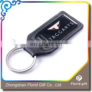 Company Anniversary Gifts PU Leather Metal Keychain Leather Fob With Custom Logo thumbnail-5
