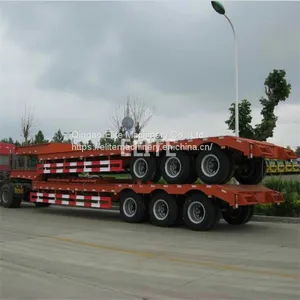 Good Price 3 Axle Wide Load Low Bed Trailer for Oversize Machinery Haulage Low Loader Trailer thumbnail-3