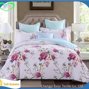 100% Polyester Fabric Pigment Printing Bedsheet Microfiber Woven Fabric for Home Textile Microfiber Bedding Set thumbnail-4
