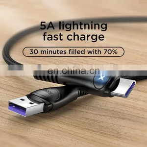 JOYROOM S-M393 Usb Cable Quick Charging Braided Cable Type-c for Huawei 5A With Light thumbnail-1