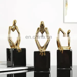 Nordic Hotel Home Decoration Art Sculpture Table Statue Abstract Figure Body Sculpture Porcelain Crafts thumbnail-4