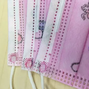 Printed Spunlaced Nonwoven Children Cartoon Color Mask Cloth Thermal Transfer Processing Custom Leopard Lace Camouflage PP thumbnail-2