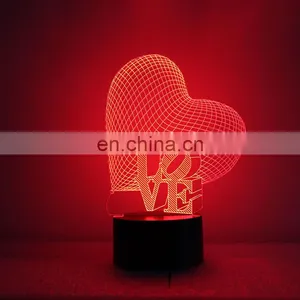 RGB Touch Black Base 3d Illusion Bedroom Usb Art Night Light Led Desk Table Lamp thumbnail-5