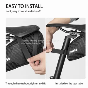Reflective Rear Cycling Saddle Bag Taillight MTB Rode Bike Large Capacity Bag Bicycle Accessories Pouch thumbnail-3