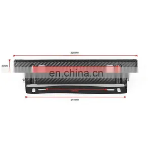 ABS Plastic + Metal Bracket Universal Adjustable Carbon Fiber Number Car Racing License Plate Frame thumbnail-4