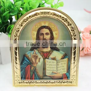 Jesus Christ Gold Color Metal Icon thumbnail-1