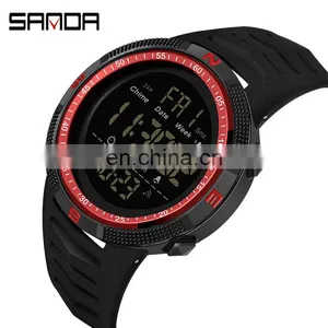 SANDA 6014 Branded Men Digital Wristwatch Luminous Alarm Water Resistant Multi-functional Fashion Boys Led Watches thumbnail-3