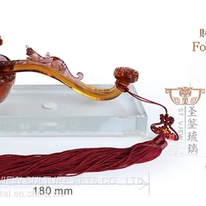 Colored Glaze Ruyi With Ingot Dragon Chinese Feng Shui Ornament Gift thumbnail-3