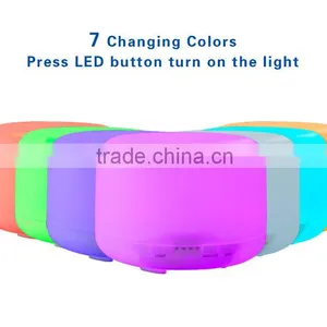 500ml Aromatherapy Essential Oil Diffuser Ultrasonic Air Humidifier With 4 Timer Settings 7 LED Color Changing Lamps thumbnail-2