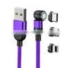 Wholesale 3PIN 1M 2M 540 Degree Rotation Fast Charging Micro Type C Data Magnetic 3 In 1 Usb Charging Cable thumbnail-5