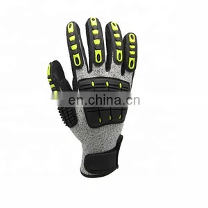 13G HPPE Liner Sandy Nitrile Coated TPR Anti Impact Work Mechanic Cut Resistant Safety Gloves thumbnail-3