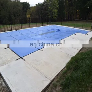 Custom Inground Rectangle Shape Stand up Heavy Duty pp Net Mesh Fabric Winter Swimming Pool Safety Cover thumbnail-4