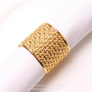 Table Accessories Metal Napkin Ring Hollow Plating Wedding Table Cloth Ring thumbnail-1