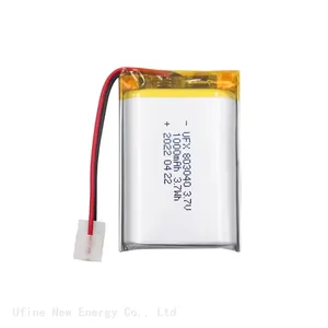 Professional Customize UFX 803040 1000mAh 3.7V Small Rechargeable Battery for Eye Massager Wearable Digitals thumbnail-1