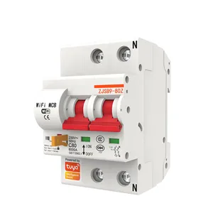 4 Pole 380V Smart MCB Breaker Switch 100A Earth Leakage Protection Plastic Molded Case IoT Remote Control thumbnail-2