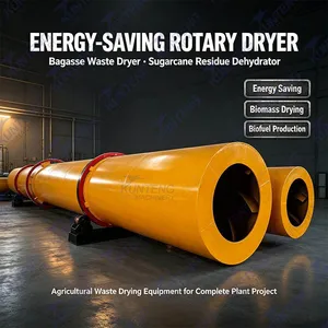 Rotary Bagasse Waste Dryer Sugarcane Residue Dehydrator Agricultural Biomass Drying Equipment for Biofuel Production Plant EPC thumbnail-1