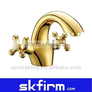 Classic Dual Handle Brass Artistic Brass Faucets(Gold Plated) thumbnail-1