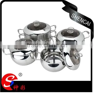 Hot Sale Stainless Steel Soup Pot 9 Pcs Korea Cookware Saucepan Set thumbnail-1