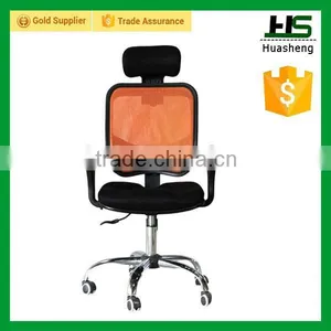 Orange Mesh Executive Chair With Adjust Headrest H-M04-BaO. thumbnail-1