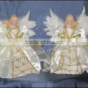 Event Party Bauble Christmas Xmas Tree Fabric,resin Angel Shape Hanging Ornament Decoration thumbnail-1