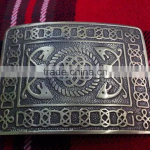 Scottish Celtic Design Kilt Belt Buckle In Antique Made Of Brass Material thumbnail-2