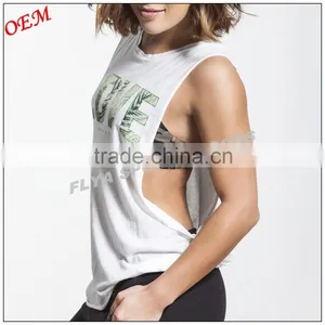 OEM Manufacturer Low MOQ Custom Printing Loose Fit Ladies Sleeveless Fitness Gym Tank Tops Comfortable Yoga Singlet Quality Choice thumbnail-1
