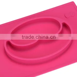 BPA Free 2016 Good Quality One-piece Silicone Rubber Placemat Plate thumbnail-5