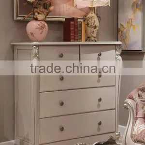 New French Rococo Style Purple Bedroom Furniture Set Wood High Back Full Leather Bed thumbnail-5