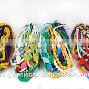 Silicone Chewable Necklace Wholesale/Food-safe Baby Enjoy Bead Necklace thumbnail-2