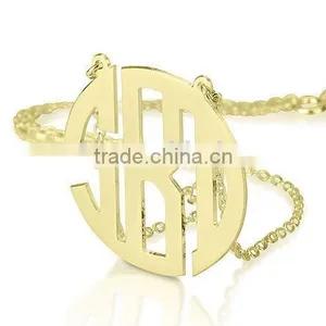 Personalized Monogram Necklace Custom Jewelry Any Initial Monogram Necklace Letter Pendant thumbnail-1