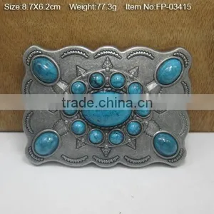 Cross Belt Buckle With Rhinestones Plain Plate Buckle For 2 1/4" Belts thumbnail-1