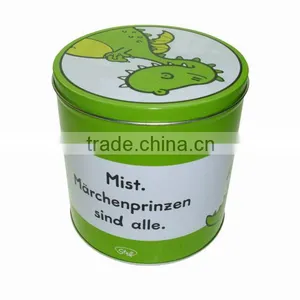 Gift Tin Box; Green Round Tea Tin Box thumbnail-1
