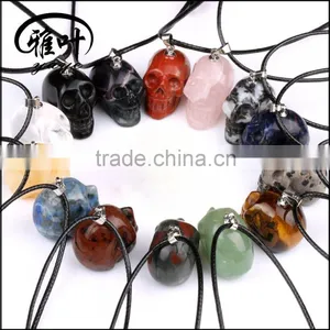 Wholesale Natural Semi Precious Stone Skull Shape Pendant thumbnail-1