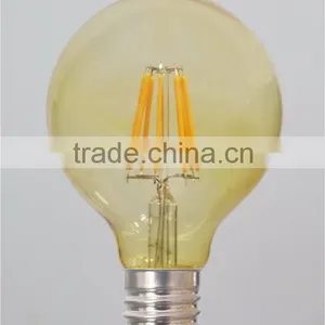 Vintage G80 6W/8W LED Filament Globe Bulb E27/B22/E26 in Armber/golden 220v 110v thumbnail-1
