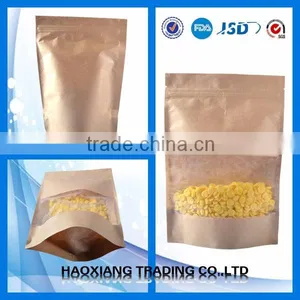 Wholesale Ziplock Packaging Bag Stand up Style White Kraft Bag With Rectangle Window Stand up Zipper Bag thumbnail-1