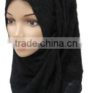 New Silk Muslim Hijab Fashionable Islamic Scarf Plain Solid Pattern thumbnail-3