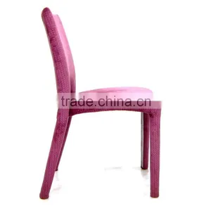 Fabric Upholstery Iron Base Dining Chair thumbnail-3