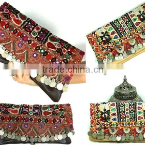 Indian Banjara Clutch Bag Gypsy Leather Clutch Bag thumbnail-1