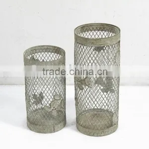 090256AA-S/2 Pillar Metal Wire Candle Lantern thumbnail-1