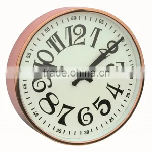 Metal Round Shaped Wall Clock, Rose Gold Decorative Wall Mounted Clock thumbnail-1