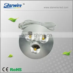3*1W Recessed Mounted 12v Led Puck Lights CE RoHS thumbnail-1