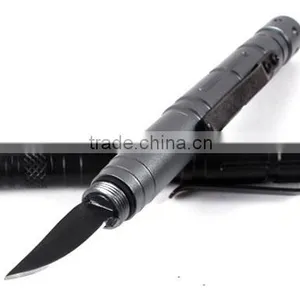 3*LR754 Battery Aviation Aluminum Writing Ballpoint Smooth Surface Tactical Pen Self Defense With Emergency Hammer thumbnail-4