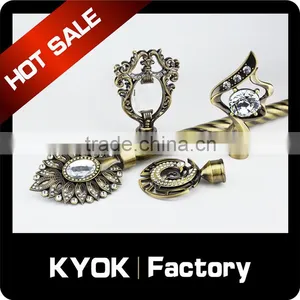 KYOK Home Design Crystal Finials Drapery Rods, Popular Decorative Crystal Curtain Rod Finial Supplier's Choice thumbnail-1