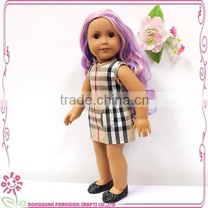 Wholesale New Fashion 18 Inch Doll Tartan Clothes thumbnail-5