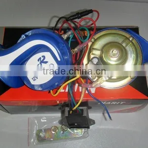 Classical Horn 12v Electric Magic Snail Horn Blue and White Plastic Snail Horn thumbnail-2